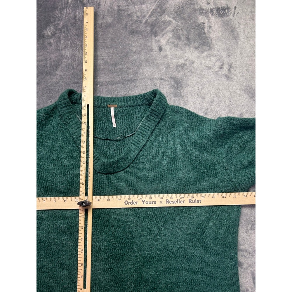 Free People Brookside V-Neck Oversized Sweater Emerald Green Womens‎ Small - Picture 5 of 5